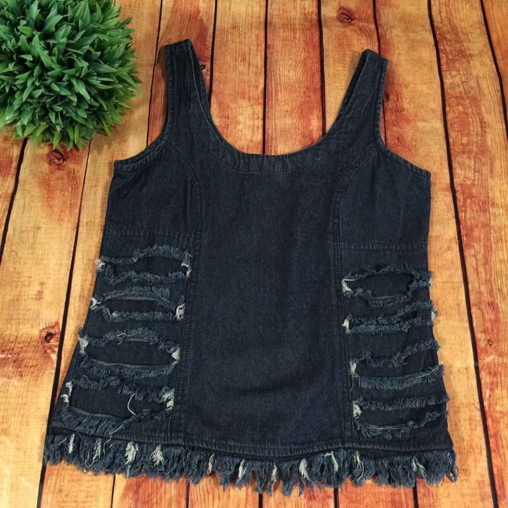 4 for $30 💙MIMI💙 Frayed Denim Top